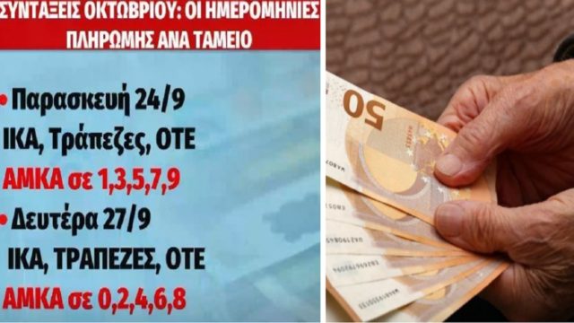 Συντάξεις Οκτωβρίου: Πότε πληρώνονται – Οι ημερομηνίες ανά ταμείο (Video)