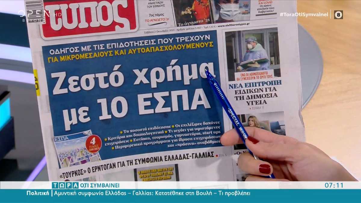 Τα πρωτοσέλιδα των εφημερίδων (02/10)