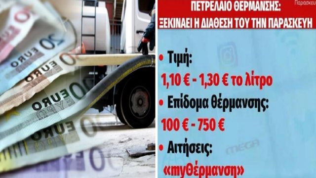 Πετρέλαιο θέρμανσης: Με τιμές «φωτιά» ξεκινά η διάθεσή του – Πότε ανοίγει η πλατφόρμα για το επίδομα (Video)