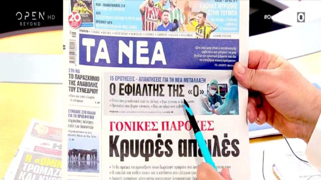 Τα πρωτοσέλιδα των εφημερίδων (29/11)