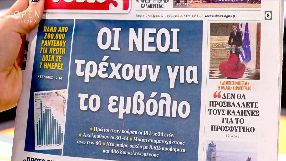 Τα πρωτοσέλιδα των εφημερίδων (10/11)