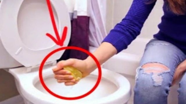 Ρίχνει σε ένα λεμόνι χοντρό αλάτι και το στύβει στην λεκάνη της τουαλέτας – Αυτό που ακολουθεί αμέσως μετά είναι εκπληκτικό (video)
