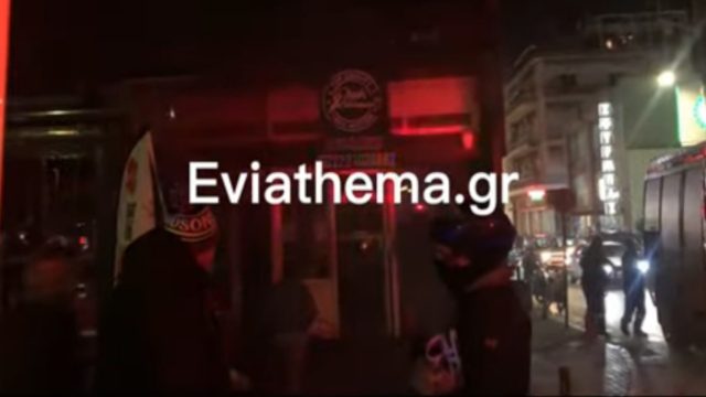 Τρόμος στη Χαλκίδα – Έπιασε φωτιά σε σουβλατζίδικο (video)