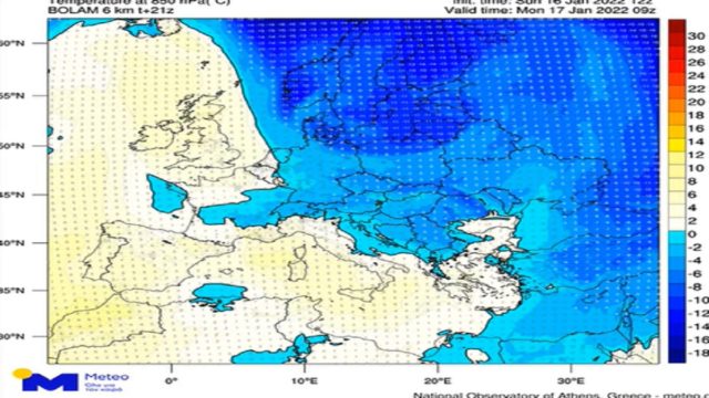 Καιρός σήμερα 17/1: Αεροχείμαρρος φέρνει πολικές θερμοκρασίες! Χιόνια και στην Αττική – Πότε θα «σαρώσει» την Ελλάδα  (Video)