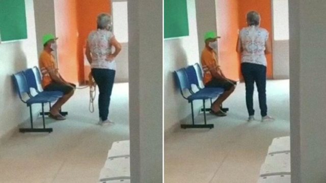 Ξεκαρδιστικό βίντεο γυναίκας που σέρνει δεμμένο τον άνδρα της για να κάνει το εμβόλιο του Covid-19 (video)