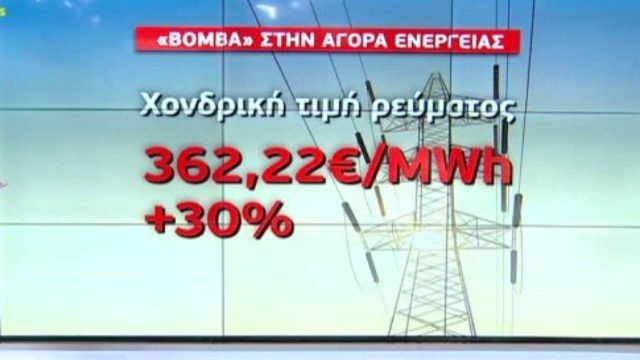 «Έκρηξη» στην τιμή του ηλεκτρικού ρεύματος: Αύξηση κατά 30%!