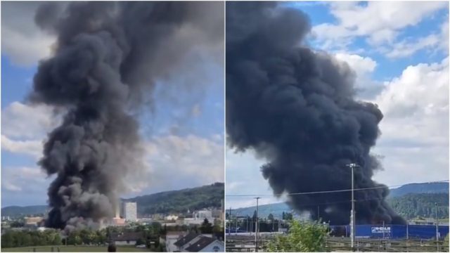 Παρανάλωμα στη Ζυρίχη: Εργοστάσιο τυλίχτηκε στις φλόγες – Συγκλονιστικά ντοκουμέντα (video)
