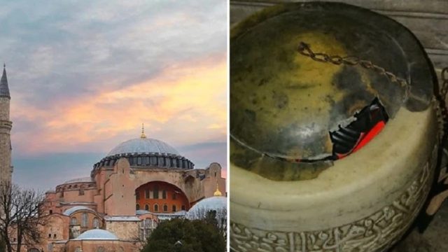 Νέα ντροπή στην Αγία Σοφία: Ιστορική δεξαμενή νερού έγινε… παπουτσοθήκη και έσπασε