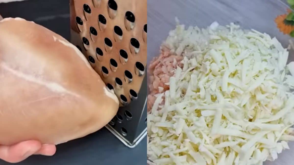 Έβγαλε το κοτόπουλο από τη κατάψυξη και άρχισε να το τρίβει – Όταν πρόσθεσε τυρί και μυρωδικά έφτιαξε το απόλυτο πιάτο (video)