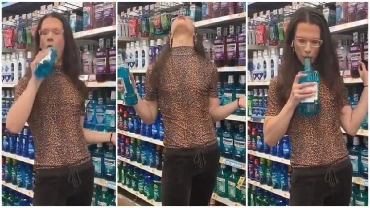 Γυναίκα σε σούπερ μάρκετ, κάνει γαργάρα το Listerine, το φτύνει στο μπουκάλι και το βάζει πίσω στο ράφι! (Video)