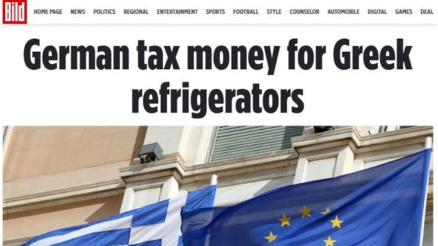Σάλος με την «Bild»: Οι Γερμανοί θα πληρώσουν την αντικατάσταση των οικιακών συσκευών στους Έλληνες