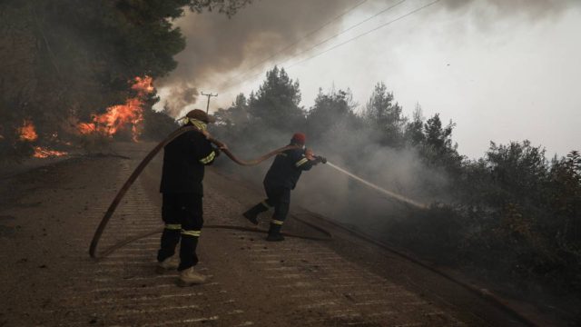 Φωτιά στην Βόρεια Εύβοια – Καίγεται δασική έκταση
