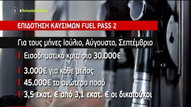 Fuel Pass 2: Πότε αρχίζουν οι αιτήσεις & πόσο αυξάνονται τα ποσά (Video)