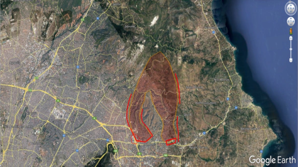 Φωτιά στην Πεντέλη: Η περίμετρος της πυρκαγιάς! Πού υπάρχουν ενεργά μέτωπα – «Η εικόνα είναι σαν το Μάτι» (Video)