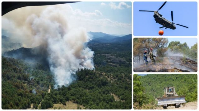 Η πύρινη λαίλαπα σαρώνει το δάσος της Δαδιάς: Συγκλονιστικές εικόνες από τα ελικόπτερα του Στρατού