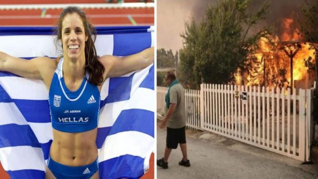 Φωτιά στην Πεντέλη: Καίγεται το σπίτι της Κατερίνας Στεφανίδη στην Παλλήνη