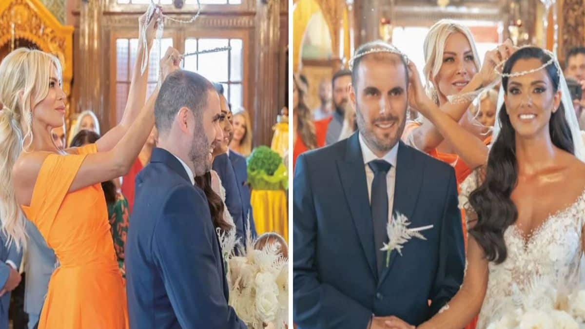 «Ακύρωσε» τη λάμψη από τη νύφη: Η εμφάνιση της κουμπάρας Κατερίνας Καινούργιου, έκανε όλους να μιλάνε για αυτήν