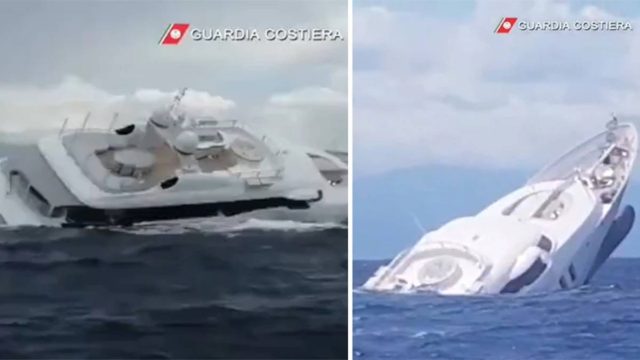 Τρόμος στην Ιταλία: Σοκαριστικό βίντεο με τα τελευταία λεπτά σούπερ γιοτ 40 μέτρων που βυθίζεται ξαφνικά στη θάλασσα