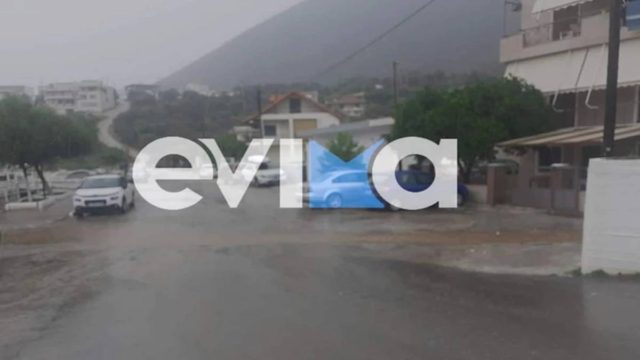Κακοκαιρία: Σαρώνει την Εύβοια με καταιγίδες και χαλάζι (photos+video)