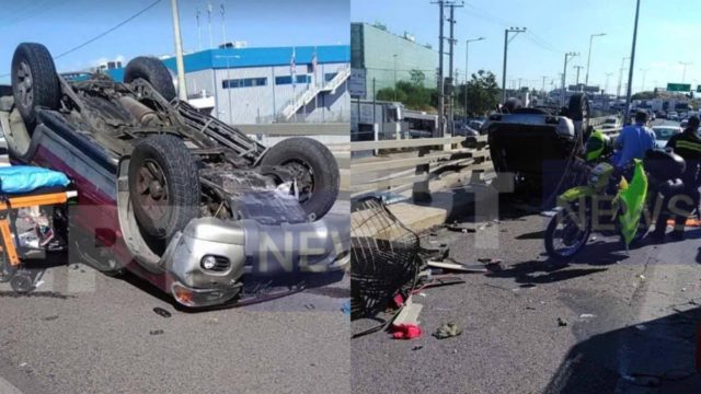 Σοκαριστικό τροχαίο στον Κηφισό: Ατύχημα με ανατροπή οχήματος και σοβαρό τραυματισμό για μία μητέρα και το παιδί της