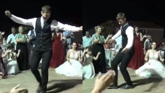 Δωσ’τα όλα γαμπρέ: Λεβέντης γαμπρός χορεύει ζεϊμπέκικο και ανατριχιάζει το πλήθος