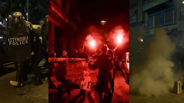 Επεισόδια στα Εξάρχεια: Νέα ένταση μετά τη συγκέντρωση διαμαρτυρίας για την κατασκευή του Μετρό (photos-video)