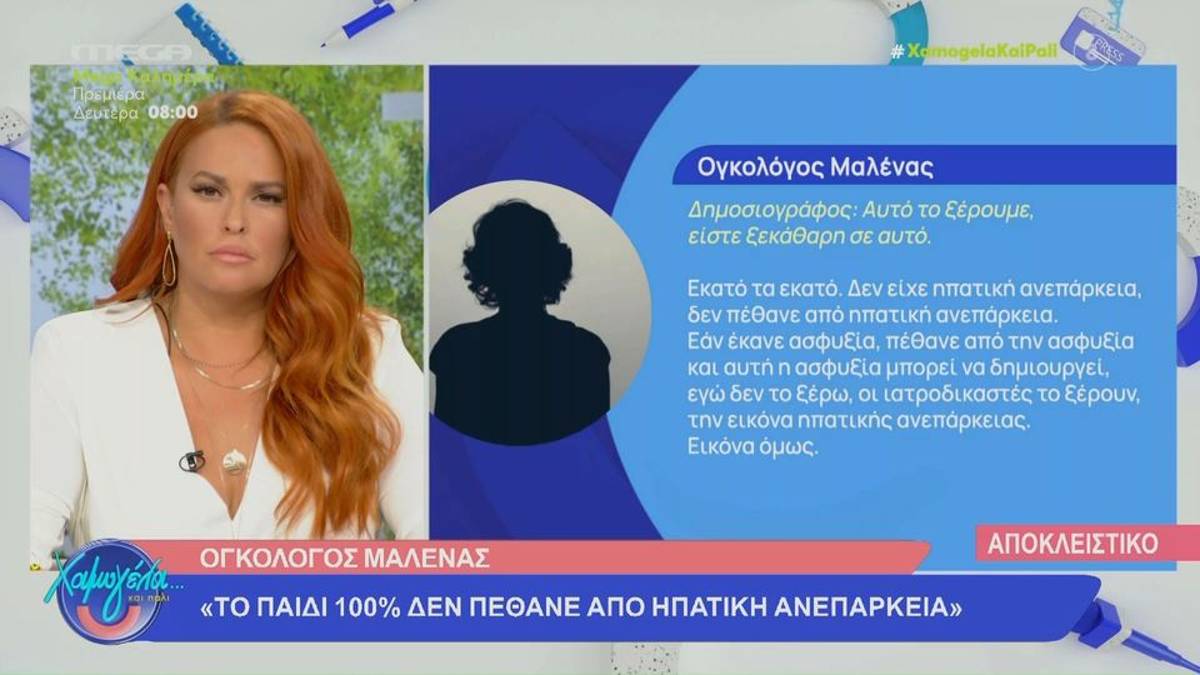 Πάτρα: Αποκαλυπτική η ογκολόγος της Μαλένας – «Εκατό τοις εκατό. Δεν είχε ηπατική ανεπάρκεια.» (video)