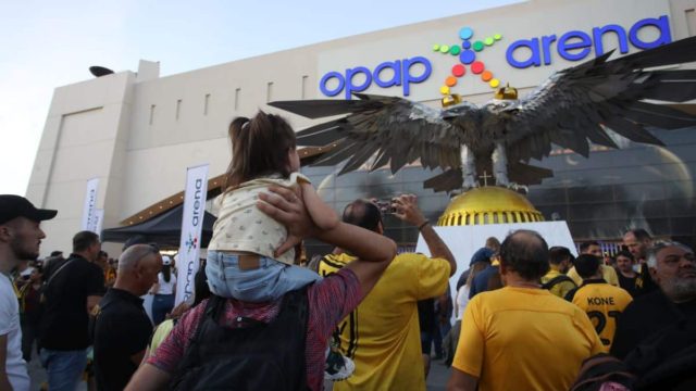 Live εικόνα από τη Νέα Φιλαδέλφεια: Τα εγκαίνια του νέου γηπέδου της ΑΕΚ, Opap Arena!