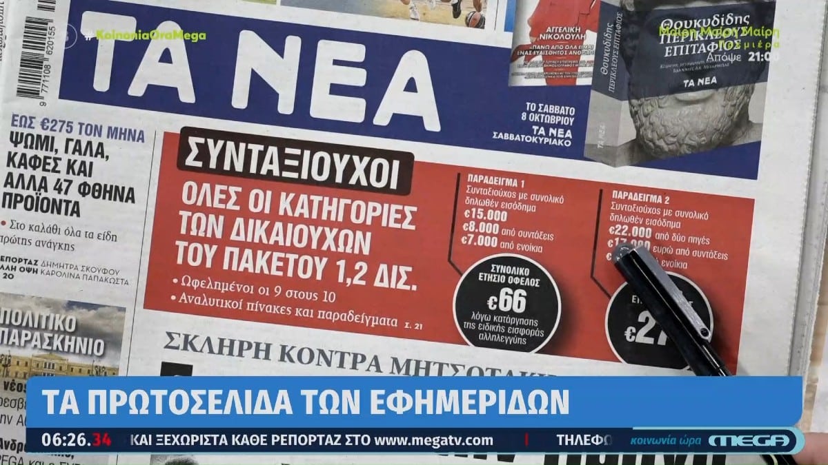 Τα πρωτοσέλιδα των εφημερίδων (7/10)