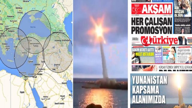 Ελληνοτουρκικά: Νέες απειλές Τουρκίας – “Όλη η Ελλάδα είναι εντός της εμβέλειας του πυραύλου μας” – Ακραία επιθετικά σενάρια στον τουρκικό Τύπο (photo-video)
