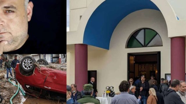 Φονική κακοκαιρία στην Κρήτη: Θλίψη στην κηδεία του 50χρονου φωτογράφου που παρασύρθηκε από τα ορμητικά νερά