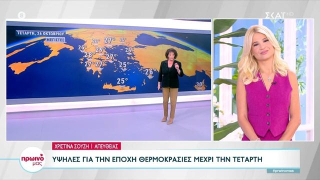 Κρούει τον κώδωνα η Χριστίνα Σούζη: «Ξεκινώντας λίγο πριν από την 28η Οκτωβρίου ο καιρός…»