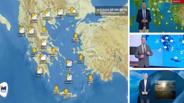 Καιρός σήμερα 3/11: Ανοιξιάτικη μέρα πριν την επέλαση του… χειμώνα – “Καμπανάκι” Σάκη Αρναούτογλου, Γιάννη Καλλιάνου και Κλέαρχου Μαρουσάκη (Video)
