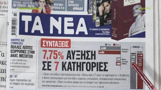 Τα πρωτοσέλιδα των εφημερίδων (24/11)