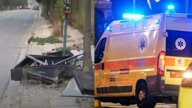 Νέο σοκαριστικό τροχαίο στην Κατεχάκη: Έχασε τον έλεγχο του αυτοκινήτου και «καρφώθηκε» σε στάση λεωφορείου – Τραυματίας ο οδηγός
