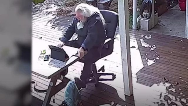 Καθόταν αμέριμνος στην αυλή του – Τότε ένα φίδι πέρασε μέσα από τα πόδια του και… (Video)