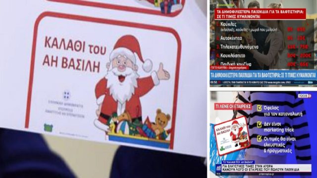 Πρεμιέρα σήμερα για το «Καλάθι του Αϊ Βασίλη»: Πάνω από 600 κωδικοί – Η πρώτη λίστα με τα παιχνίδια από 15 αλυσίδες καταστημάτων (Video)