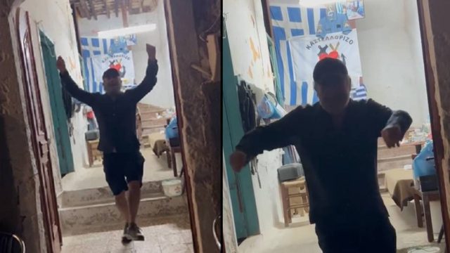«Καραμπουζουκλής» ο Λάκης Λαζόπουλος: Χορεύει ζεϊμπέκικο το «Αντιλαλούν οι φυλακές» στο Καστελόριζο