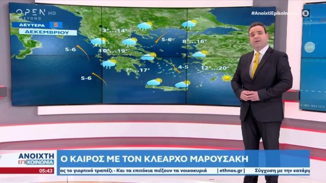 Το ξεκαθάρισε ο Κλέαρχος Μαρουσάκης για τις γιορτές: «Όταν φτάσουμε στην Πρωτοχρονιά ο καιρός…»