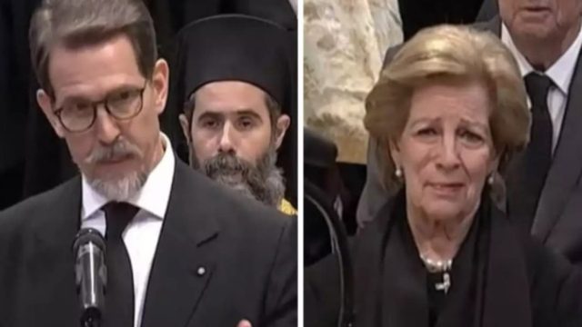 Κηδεία τέως Βασιλιά Κωνσταντίνου: Η στιγμή που η Άννα Μαρία «σπάει» με τον επικήδειο του Παύλου – Ξεκίνησε η πομπή για το Τατόι (Video)