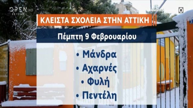 Κακοκαιρία «Μπάρμπαρα»: Πώς θα λειτουργήσουν σήμερα (9/2) δημόσιο, καταστήματα, delivery, courier – Πού θα είναι κλειστά τα σχολεία (Video)