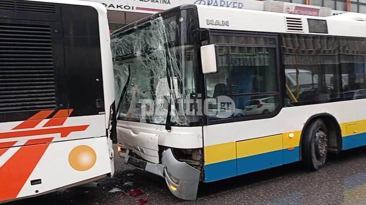 Θεσσαλονίκη: Τροχαίο με σύγκρουση αστικών λεωφορείων – Δύο τραυματίες