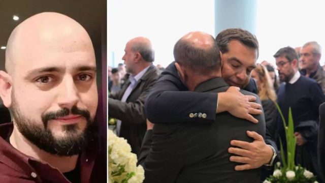 Στην κηδειά του Βάιου Βλάχου ο Αλέξης Τσίπρας! Η αγκαλιά στους γονείς του 34χρονου που σκοτώθηκε στα Τέμπη!