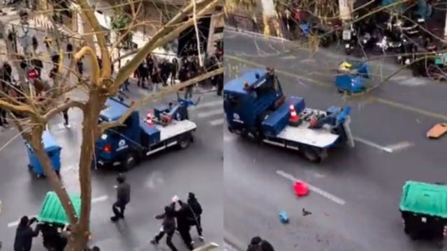 Στο μικροσκόπιο της ΕΛ.ΑΣ. το βίντεο με την ξέφρενη κούρσα γερανού στην Ακαδημίας – Τι δήλωσε ο οδηγός του οχήματος (Video)