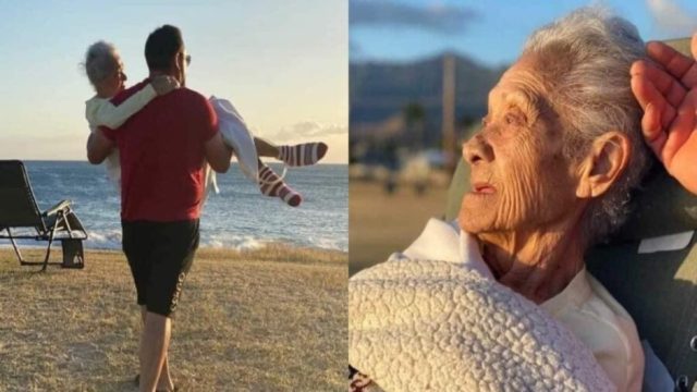 «Γονάτισε» το διαδίκτυο: Nεαρός άνδρας φέρνει την 98χρονη γιαγιά του να δει το ηλιοβασίλεμα (photos)