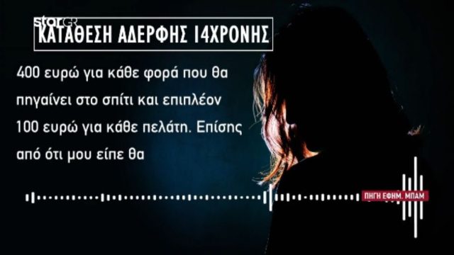 Νέα Σμύρνη: «400 ευρώ για κάθε φορά που θα πηγαίνει στο σπίτι και επιπλέον 100 ευρώ για κάθε πελάτη!» – Ανατριχίλα με την κατάθεση από την αδερφή της 14χρονης (Video)