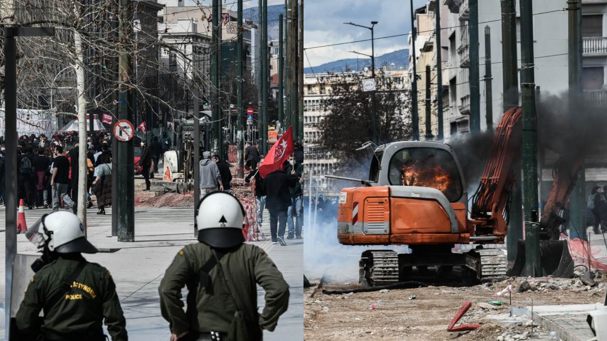 Τραγωδία στα Τέμπη: Ένταση, χημικά και φωτιές στο κέντρο της Αθήνας – Τεράστια η προσέλευση του κόσμου στο συλλαλητήριο