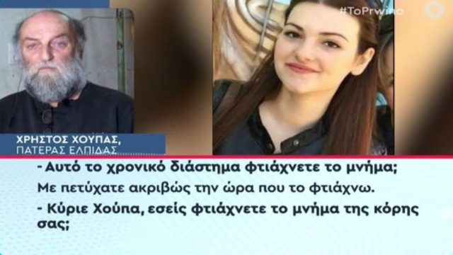 Τραγωδία στα Τέμπη: «Φτιάχνω με τα χέρια μου το μνήμα του παιδιού μου» – Με τρεμάμενη φωνή ο πατέρας της Ελπίδας Χούπα περιέγραψε τη ζωή μετά τον θάνατο της κόρης του