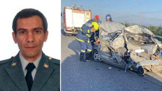 Αβάσταχτη θλίψη στην κηδεία του 38χρονου πατέρα και Λοχία που σκοτώθηκε με τη σύζυγό του σε τροχαίο