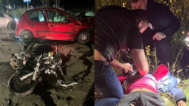 Σφοδρό τροχαίο στη Λυκόβρυση: Στο νοσοκομείο ο οδηγός της μηχανής μετά τη σύγκρουση με ΙΧ (Video)
